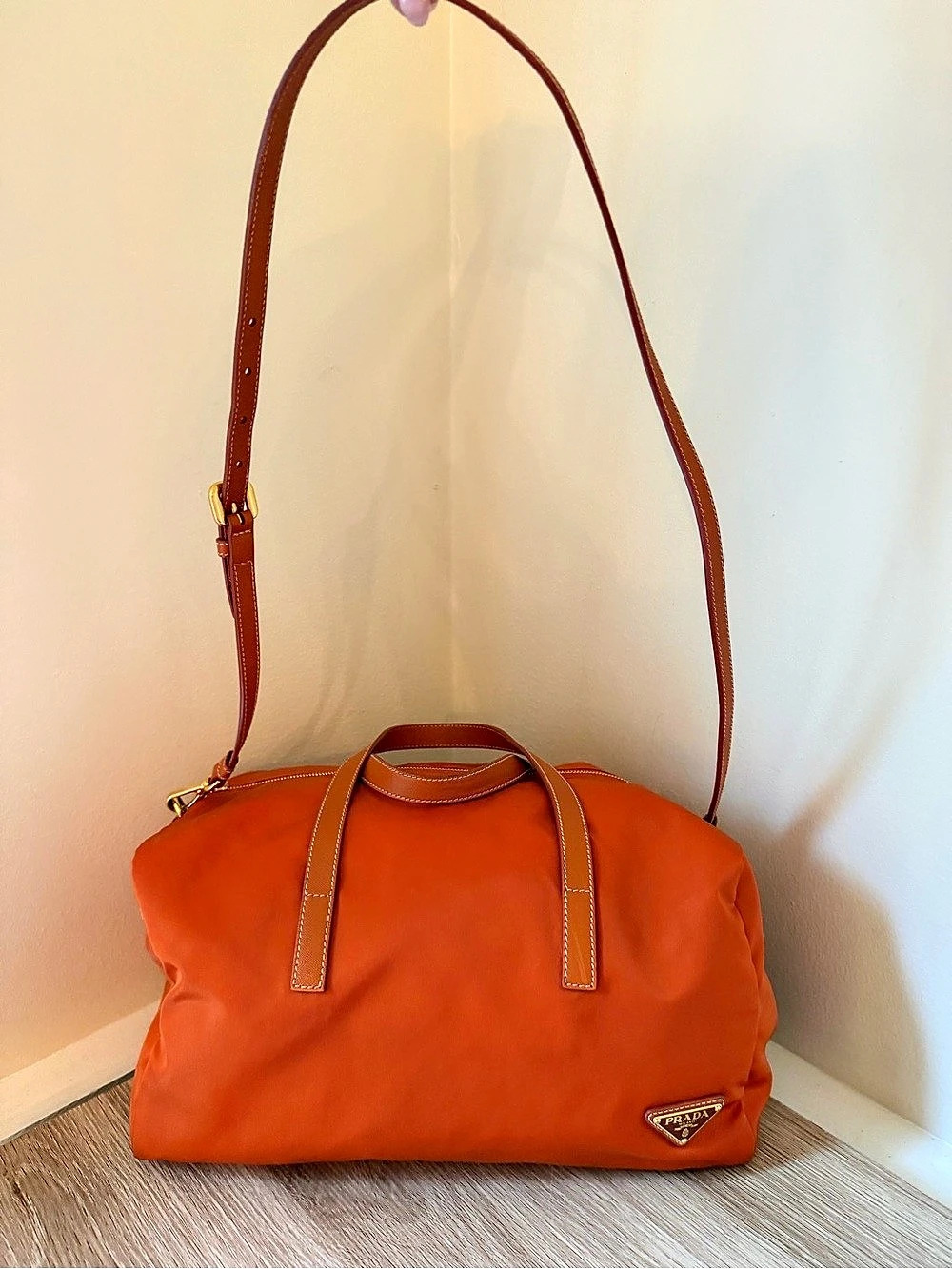 Prada Nylon Travel Bag in Orange NWT - Picture 2 of 16